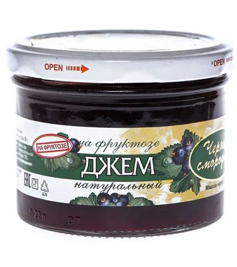 Петродиет Джем на фруктозе, 240 г, 1 шт, со вкусом черной смородины фото