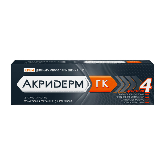 Акридерм ГК, крем для наружного применения, 15 г, 1 шт. фото
