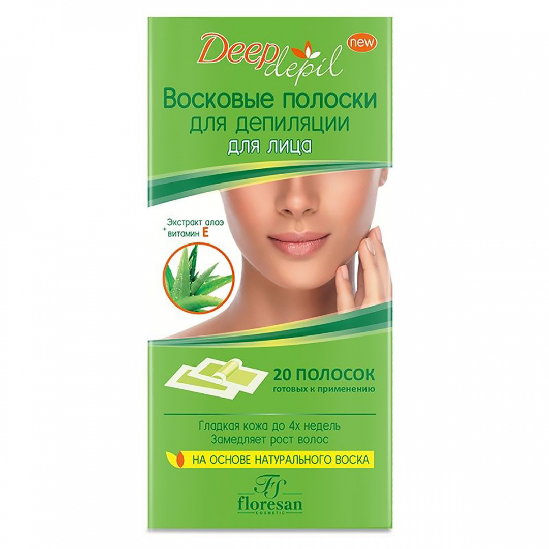 Floresan Deep Depil восковые полоски для депиляции лица, полоски восковые, 20 шт, с алоэ вера, Ф-482 фото