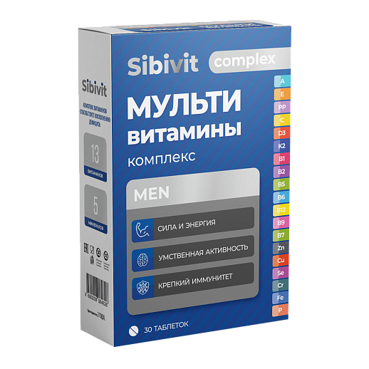 Sibivit Мультивитаминный комплекс для мужчин, таблетки, 30 шт. фото