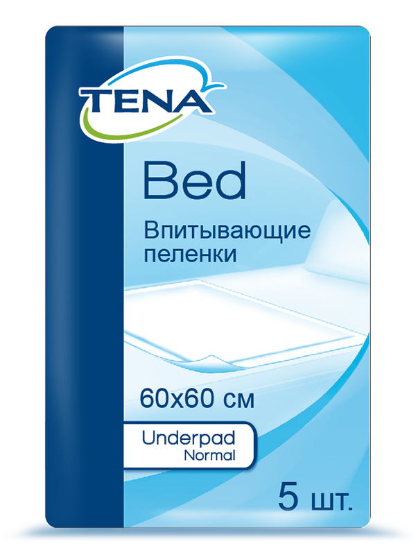 TENA Bed Underpad Normal Пеленки впитывающие (простыни), 60 см x 60 см, 5 шт. фото