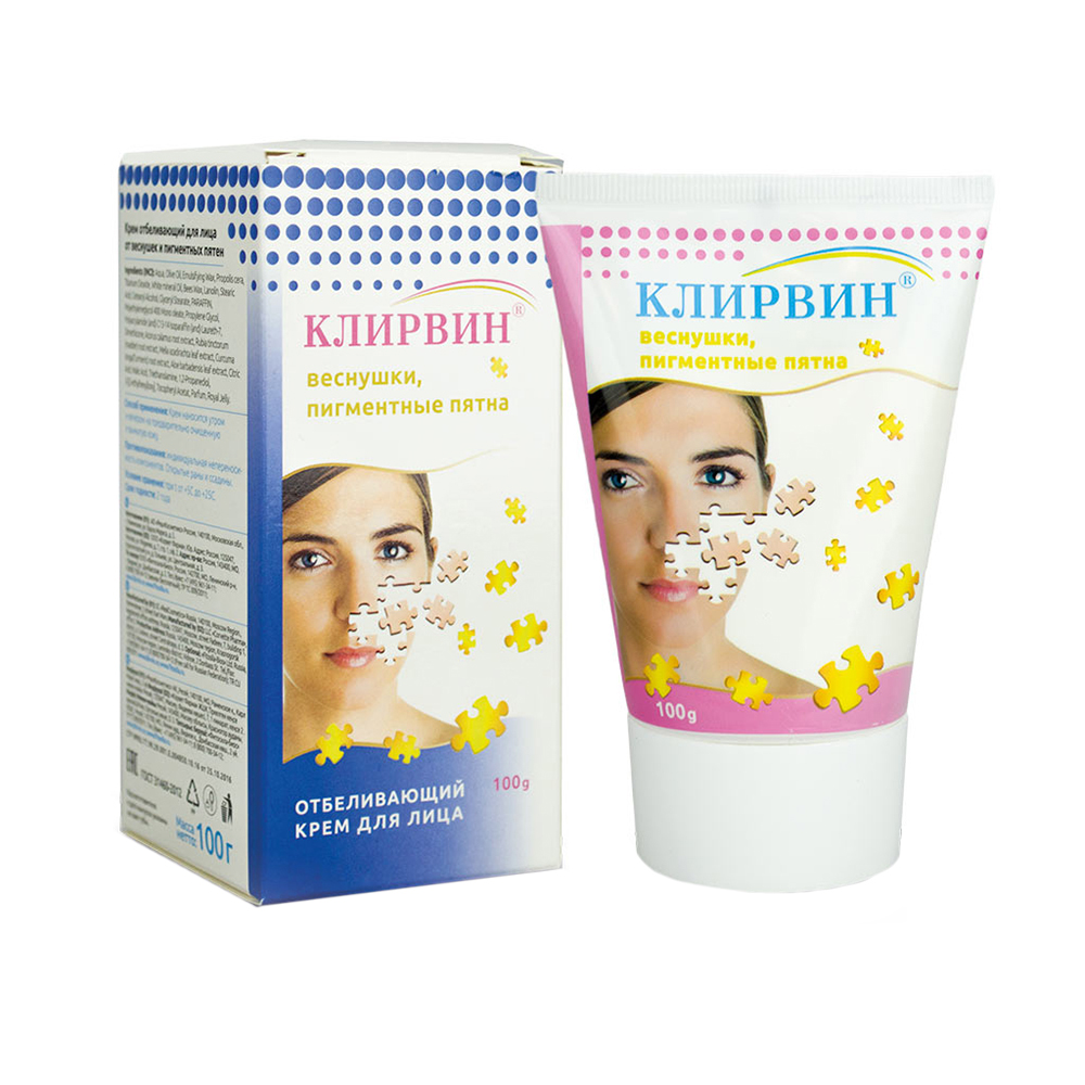 Клирвин отбеливающий крем от веснушек и пигментных пятен, крем для лица, 100 г, 1 шт. фото