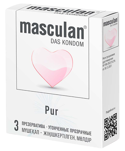 Masculan Pur презервативы утонченные прозрачные, презервативы, 3 шт. фото