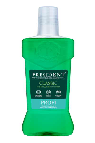 PresiDENT Profi Classic ополаскиватель, раствор для полоскания полости рта, 250 мл, 1 шт, без спирта фото