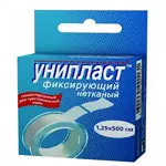 Унипласт Пластырь фиксирующий, 1.25 см х 500 см, пластырь медицинский, 1 шт, нетканая основа фото