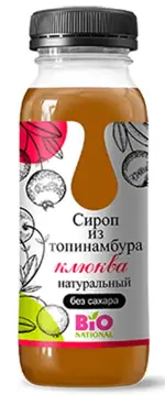 Bionational Сироп Топинамбура натуральный, сироп, 250 мл, 1 шт, клюква фото