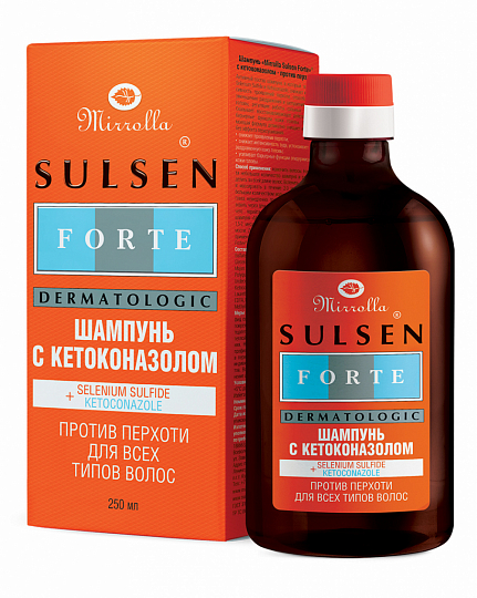 Mirrolla Сульсен форте с кетоконазолом, 2 %, шампунь от перхоти, 250 мл, 1 шт. фото
