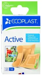 Ecoplast Active набор, лейкопластырь бактерицидный, 16 шт, телесный, из эластичной ткани фото