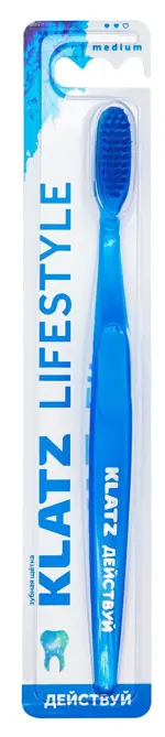 Klatz lifestyle, щетка зубная, 1 шт, цвет в ассортименте, средней жесткости фото