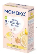 Мамако каша пшеничная на козьем молоке, 6+ мес, каша детская молочная, 200 г, 1 шт, банан + груша фото