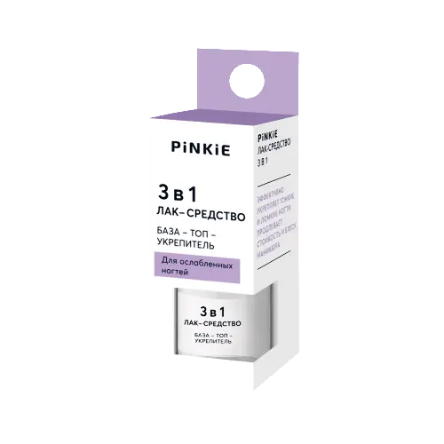 Pinkie лак-средство 3в1, лак для ногтей, 6 мл, 1 шт. фото