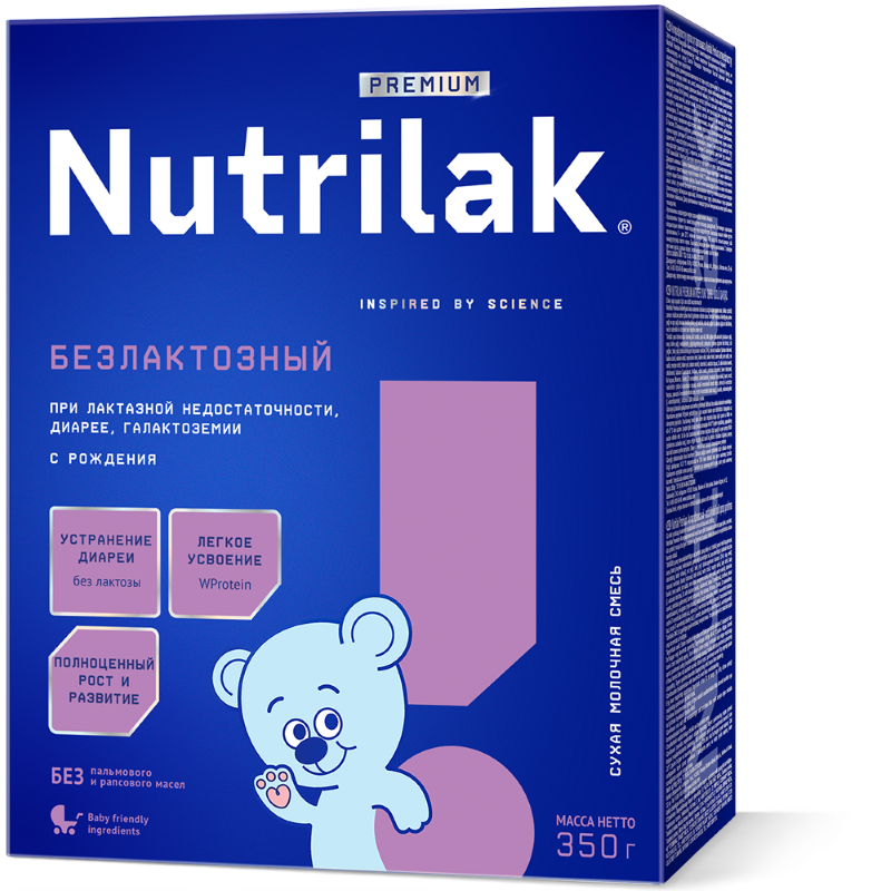 Nutrilak Premium Смесь молочная безлактозная, 0+ мес, смесь молочная сухая, 350 г, 1 шт. фото