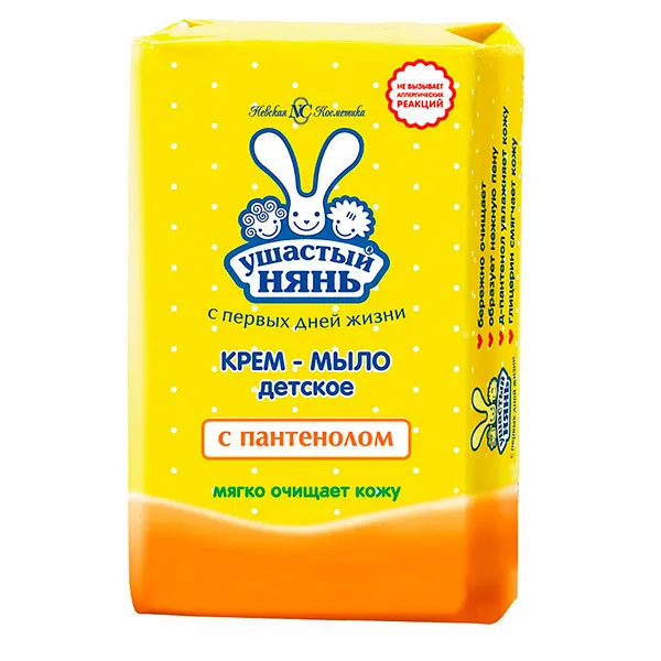 Ушастый Нянь крем-мыло детское с пантенолом, мыло детское, 90 г, 1 шт. фото