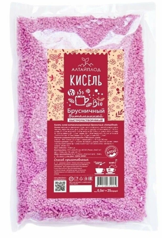 АлтайПлод Кисель витаминизированный, кисель, 500 г, 1 шт, брусничный фото