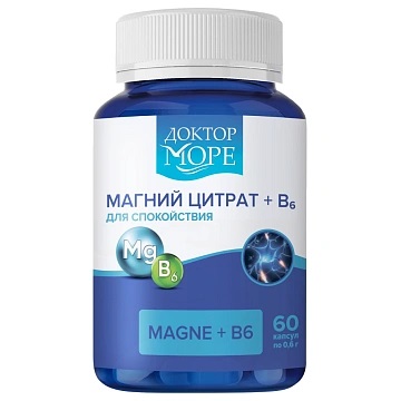 Доктор Море Магне+В6, 600 мг, капсулы, 60 шт. фото