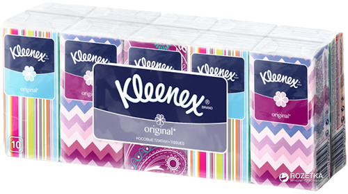 Kleenex Original Платки носовые бумажные, 100 шт, 10х10 фото