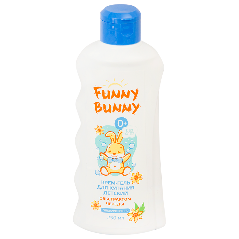 Funny Bunny Крем-гель для купания детский, гель, 250 мл, 1 шт, с экстрактом череды фото
