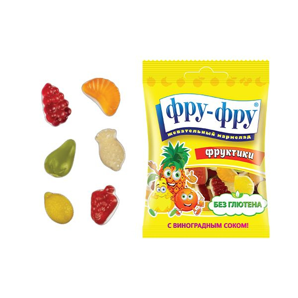 Фру-Фру Мармелад Фруктики, мармелад жевательный, 30 г, 1 шт. фото