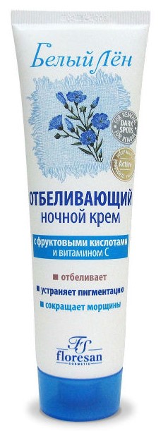 Floresan Белый лен отбеливающий крем, крем, 100 мл, 1 шт, ночной фото