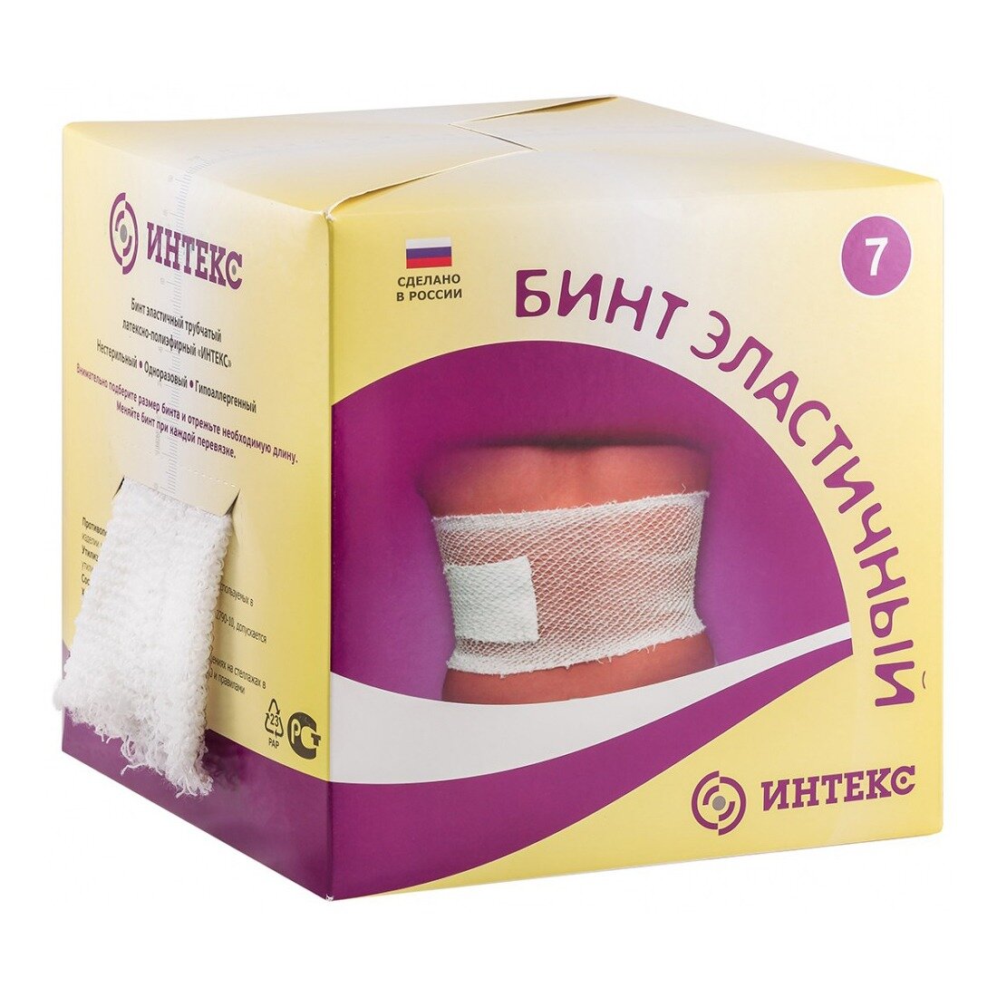 Интекс Бинт эластичный трубчатый, 6 см x 3 м, 1 шт, №7 фото