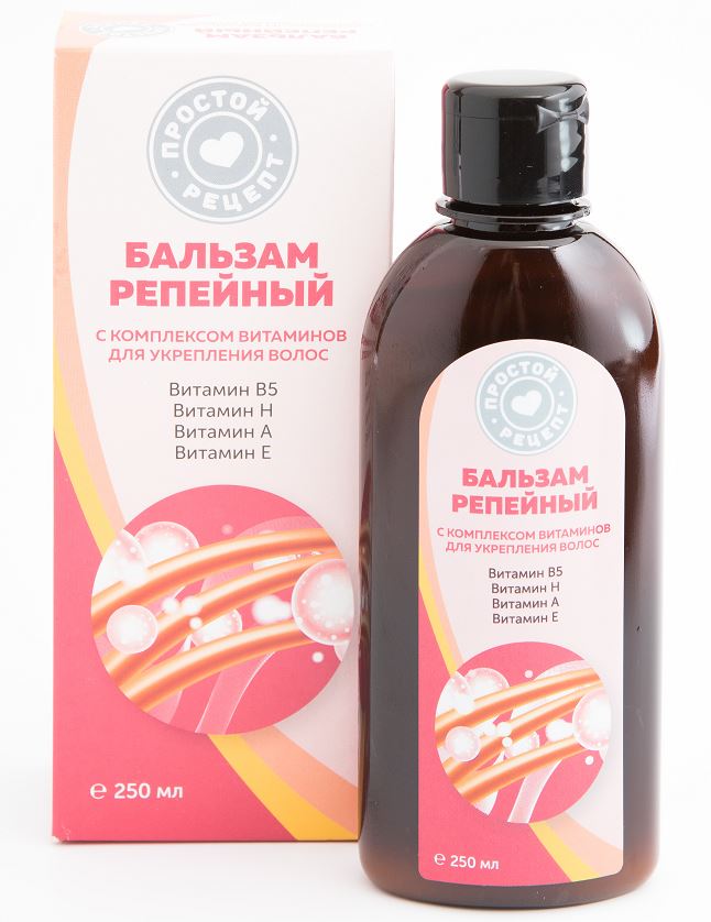 Простой рецепт Бальзам для укрепления волос репейный, маска для волос, 250 мл, 1 шт. фото
