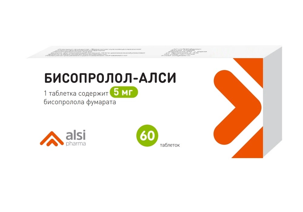 Бисопролол-АЛСИ, 5 мг, таблетки, 60 шт. фото