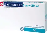 Дуплекор, 5 мг+20 мг, таблетки, покрытые пленочной оболочкой, 30 шт. фото