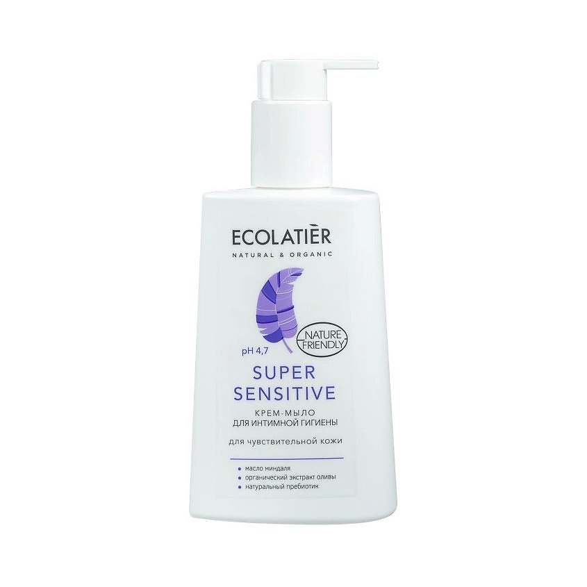 Ecolatier Крем-мыло для интимной гигиены Super Sensitive, крем-мыло, 250 мл, 1 шт, для чувствительной кожи фото