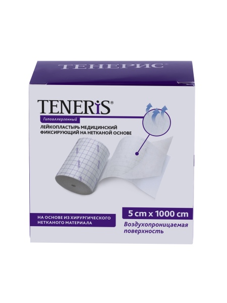 Teneris T-bandpore Пластырь фиксирующий, 5 см х 10 м, пластырь, 1 шт, нетканая основа фото