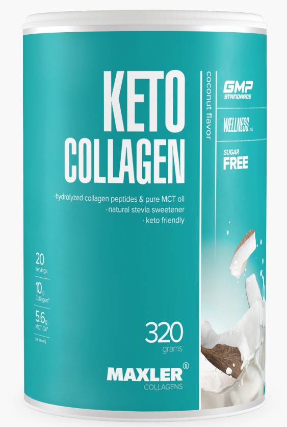 Maxler Кето коллаген, порошок, 320 г, 1 шт, кокос фото
