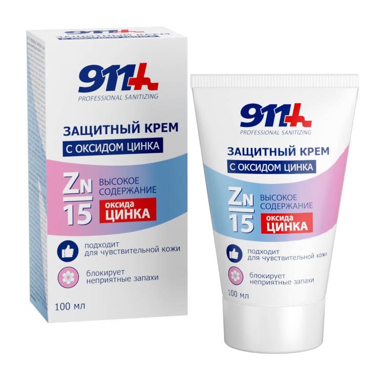 911 Professional sanitizing, крем для тела, 100 мл, 1 шт, с оксидом цинка фото