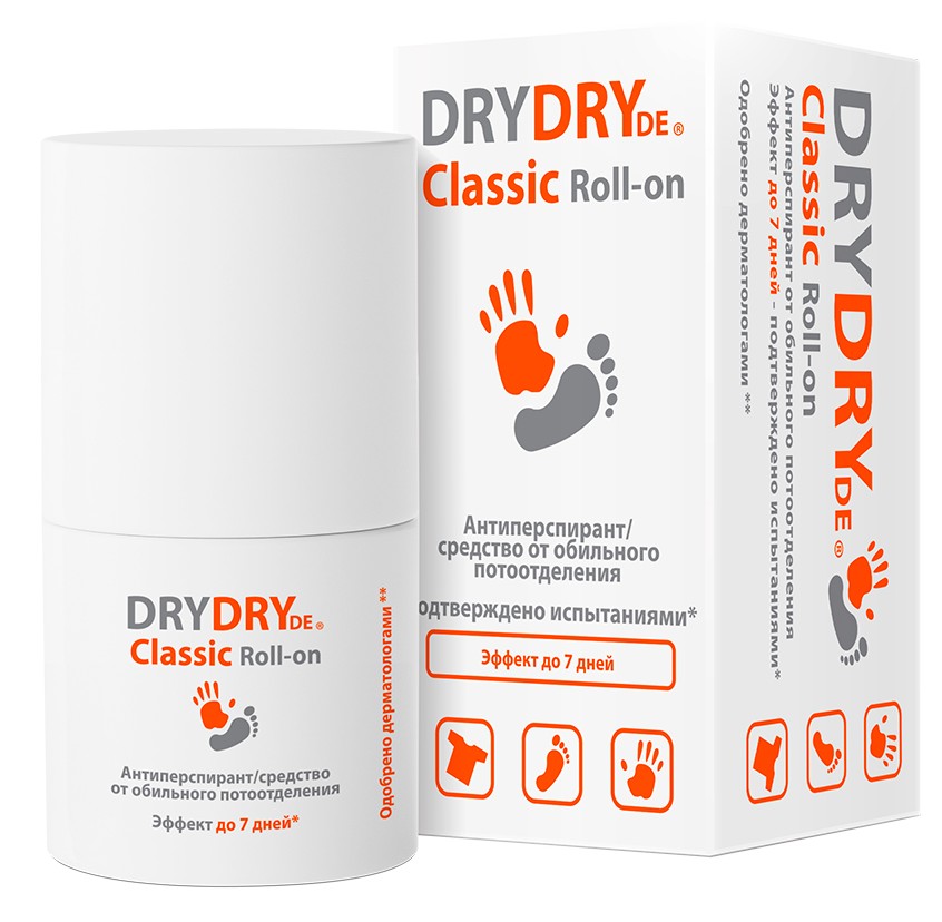Dry Dry de Classic Roll-on средство от обильного потовыделения, антиперспирант ролик, 35 мл, 1 шт. фото