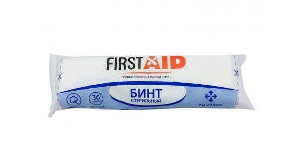 Ферстэйд Бинт марлевый медицинский стерильный, 7 м х 14 см, 1 шт. фото