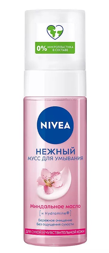 Nivea Aqua Effect Мусс для умывания Нежный, мусс, 150 мл, 1 шт, для сухой и чувствительной кожи фото