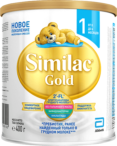 Similac Gold 1, смесь молочная сухая, 400 г, 1 шт, для детей с рождения фото