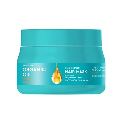 Professional Organic Oil SOS-Маска на аргановом масле восстановление и блеск, маска для волос, 270 мл, 1 шт. фото