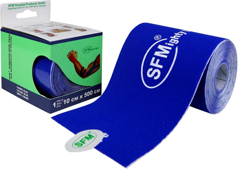 SFM-Plaster кинезио-тейп лента, 10 см х 500 см, 1 шт, синего цвета фото