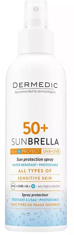Дермедик Sunbrella Sun Protection Spray SPF50+, спрей-молочко, 150 мл, 1 шт, для чувствительной кожи фото