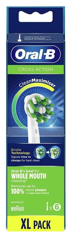 Oral-B CrossAction Насадка для электрической зубной щетки, 6 шт, белого цвета, арт. EB50rb фото