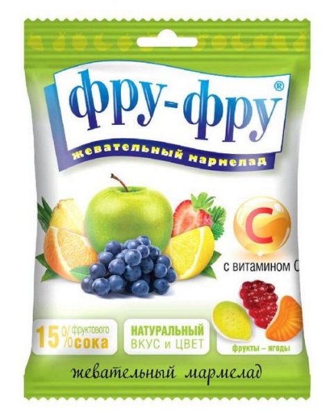 Фру-Фру Мармелад Фрукты и Ягоды, мармелад жевательный, 80 г, 1 шт. фото