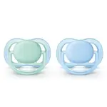 AVENT Ultra Air пустышка силиконовая ортодонтическая с футляром, 0-6 месяцев, 2 шт, для мальчиков, арт. SCF244/20 фото