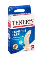 Teneris Comfort Flex лейкопластырь бактерицидный, 76х19мм, пластырь, 20 шт, с ионами серебра фото 