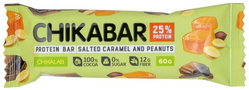 Chikalab батончик глазированный с начинкой, батончик, 60 г, 1 шт, арахис фото