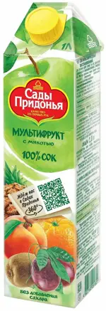 Сады Придонья Сок, 1 л, 1 шт, мультифрукт, без сахара фото