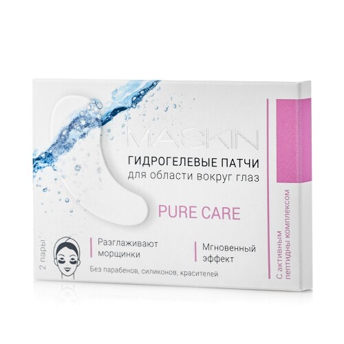 Maskin патчи гидрогелевые для области вокруг глаз, патчи, 2 пары, 1 шт, с активным пептидным комплексом фото