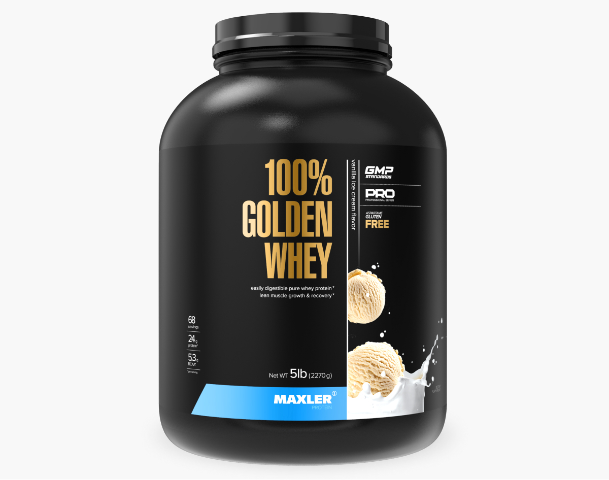 Maxler Golden Whey Протеин сывороточный, порошок, 2270 г, 1 шт, ванильное мороженое фото