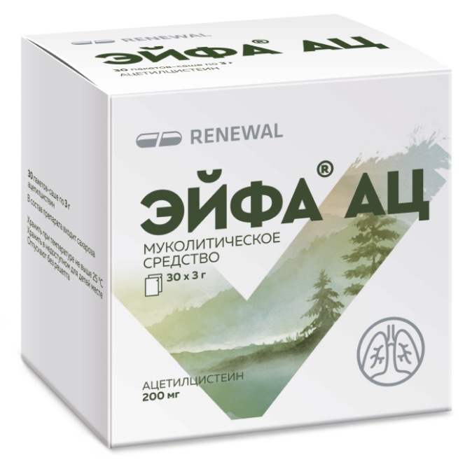 Эйфа АЦ, 200 мг, гранулы для приготовления раствора для приема внутрь, 30 шт. фото