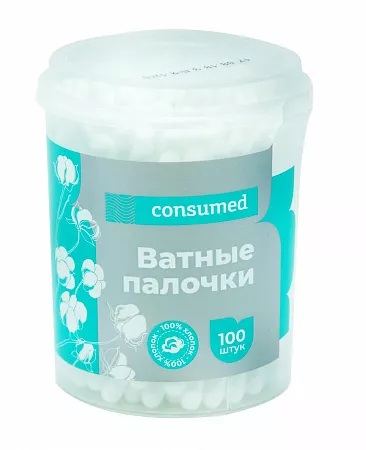 Консумед Ватные палочки, ватные палочки, 100 шт, цилиндр фото