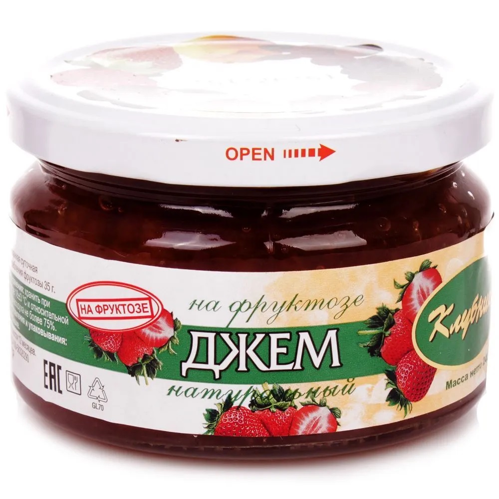 Петродиет Джем на фруктозе, 240 г, 1 шт, клубника фото