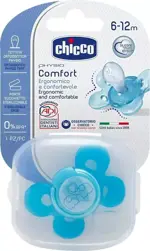 Chicco Physio Comfort Пустышка силиконовая слоники, 6-12 месяцев, 1 шт. фото